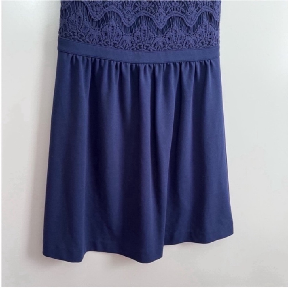 Lilly Pulitzer Rhea dress navy blue ponte lace sleeveless preppy - Picture 4 of 8